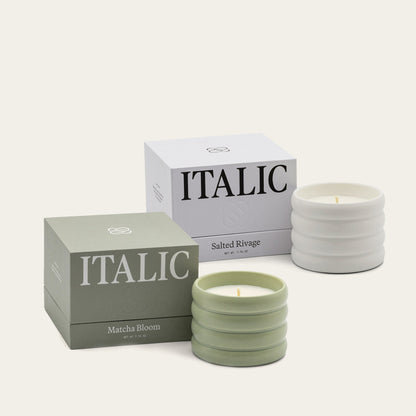 Ceramic Candle & Wick Trimmer Set Italic