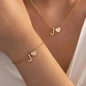 2-Piece Set: Metal Heart And English Letter Necklace And Bracelet DailySale