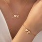 2-Piece Set: Metal Heart And English Letter Necklace And Bracelet DailySale