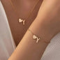 2-Piece Set: Metal Heart And English Letter Necklace And Bracelet DailySale