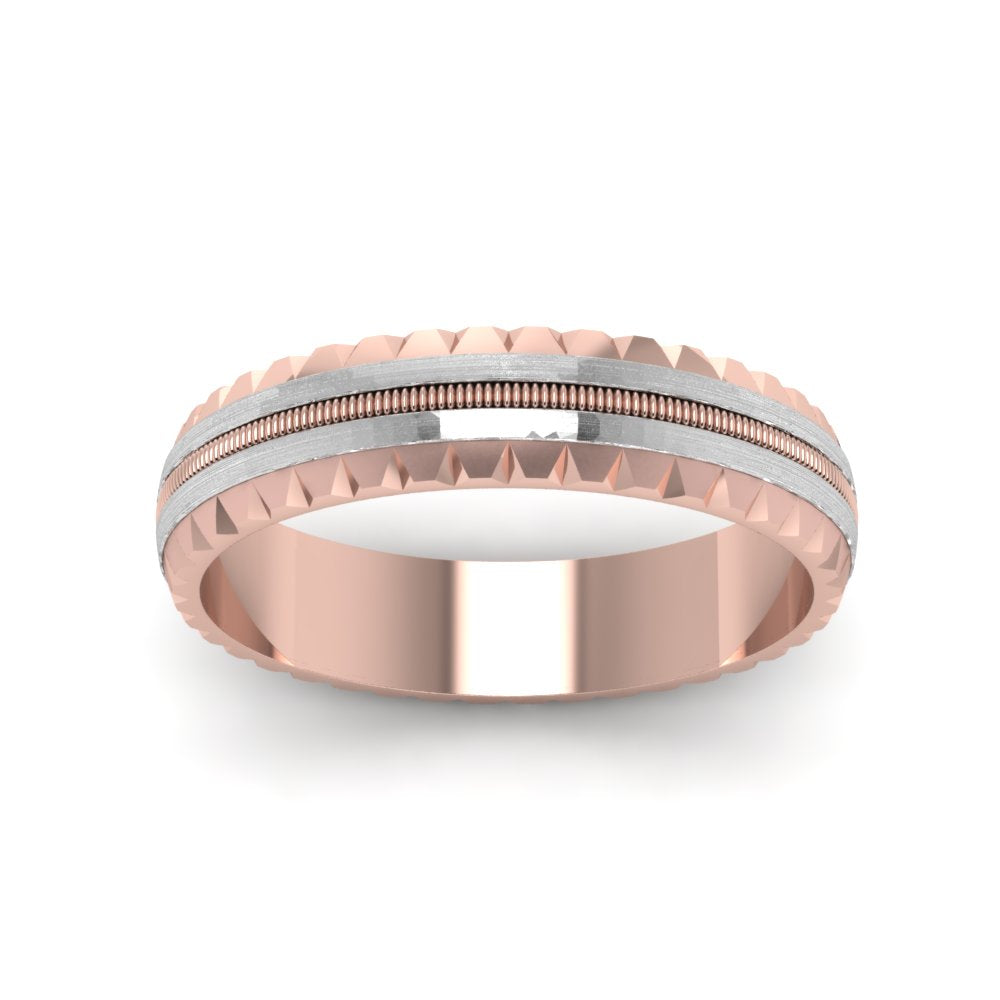 Milgrain Chiseled Band Fascinating Diamonds