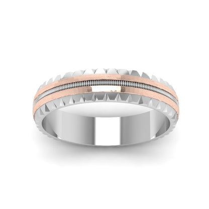 Milgrain Chiseled Band Fascinating Diamonds