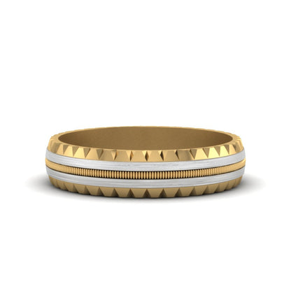 Milgrain Chiseled Band Fascinating Diamonds