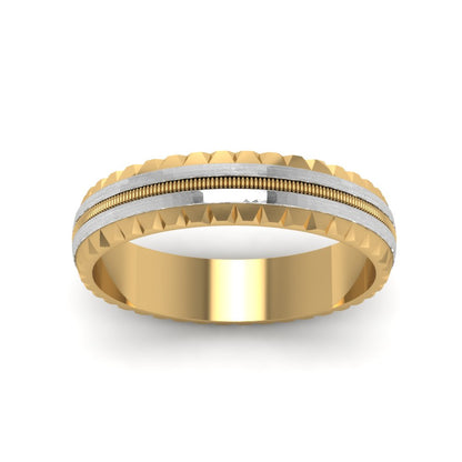 Milgrain Chiseled Band Fascinating Diamonds