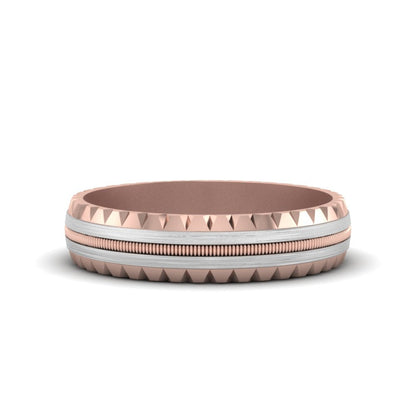 Milgrain Chiseled Band Fascinating Diamonds