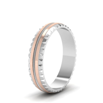 Milgrain Chiseled Band Fascinating Diamonds