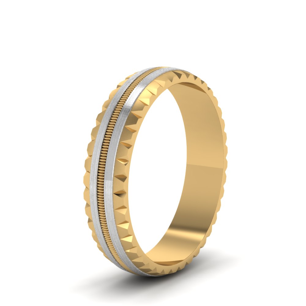Milgrain Chiseled Band Fascinating Diamonds