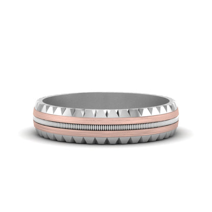 Milgrain Chiseled Band Fascinating Diamonds