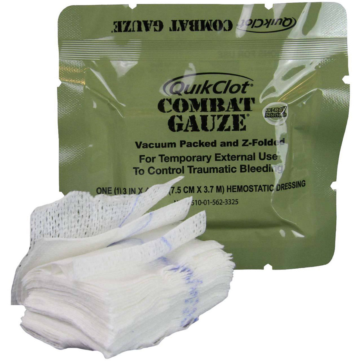 QuikClot Combat Gauze, Z-Fold, Military quakekits.com