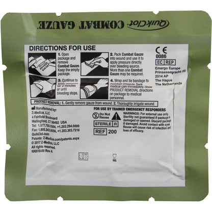 QuikClot Combat Gauze, Z-Fold, Military quakekits.com