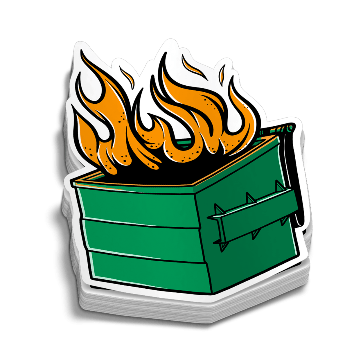 Dumpster Fire Hard Hat Decal Armed American Supply