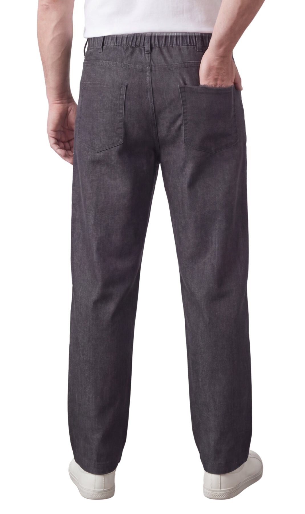 Men’s Lightweight Casual Elastic Waist Pull-On Jeans – Denim & Twill Pants with Easy Fit TURTLE BAY APPAREL