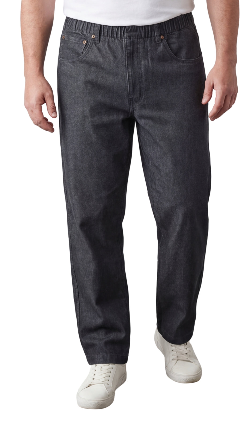 Men’s Lightweight Casual Elastic Waist Pull-On Jeans – Denim & Twill Pants with Easy Fit TURTLE BAY APPAREL