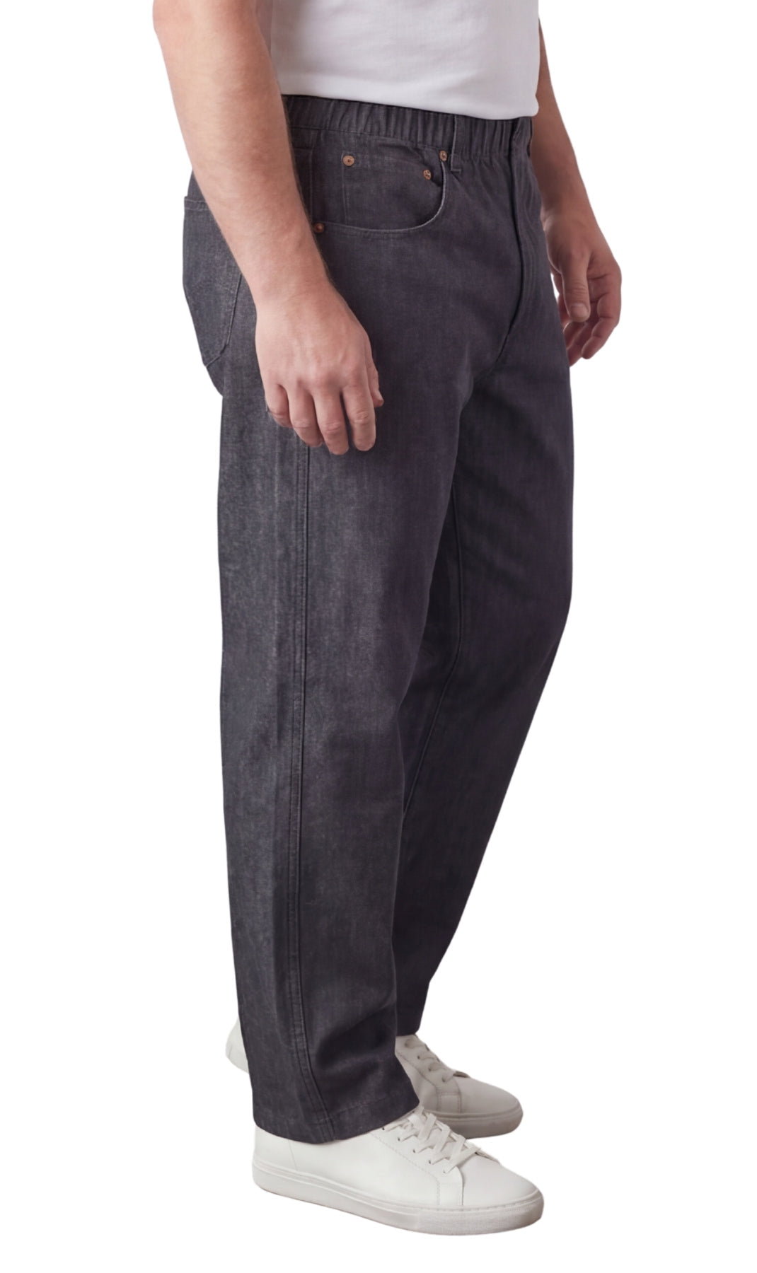 Men’s Lightweight Casual Elastic Waist Pull-On Jeans – Denim & Twill Pants with Easy Fit TURTLE BAY APPAREL