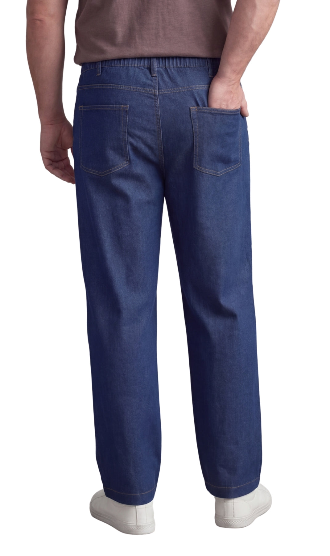 Men’s Lightweight Casual Elastic Waist Pull-On Jeans – Denim & Twill Pants with Easy Fit TURTLE BAY APPAREL