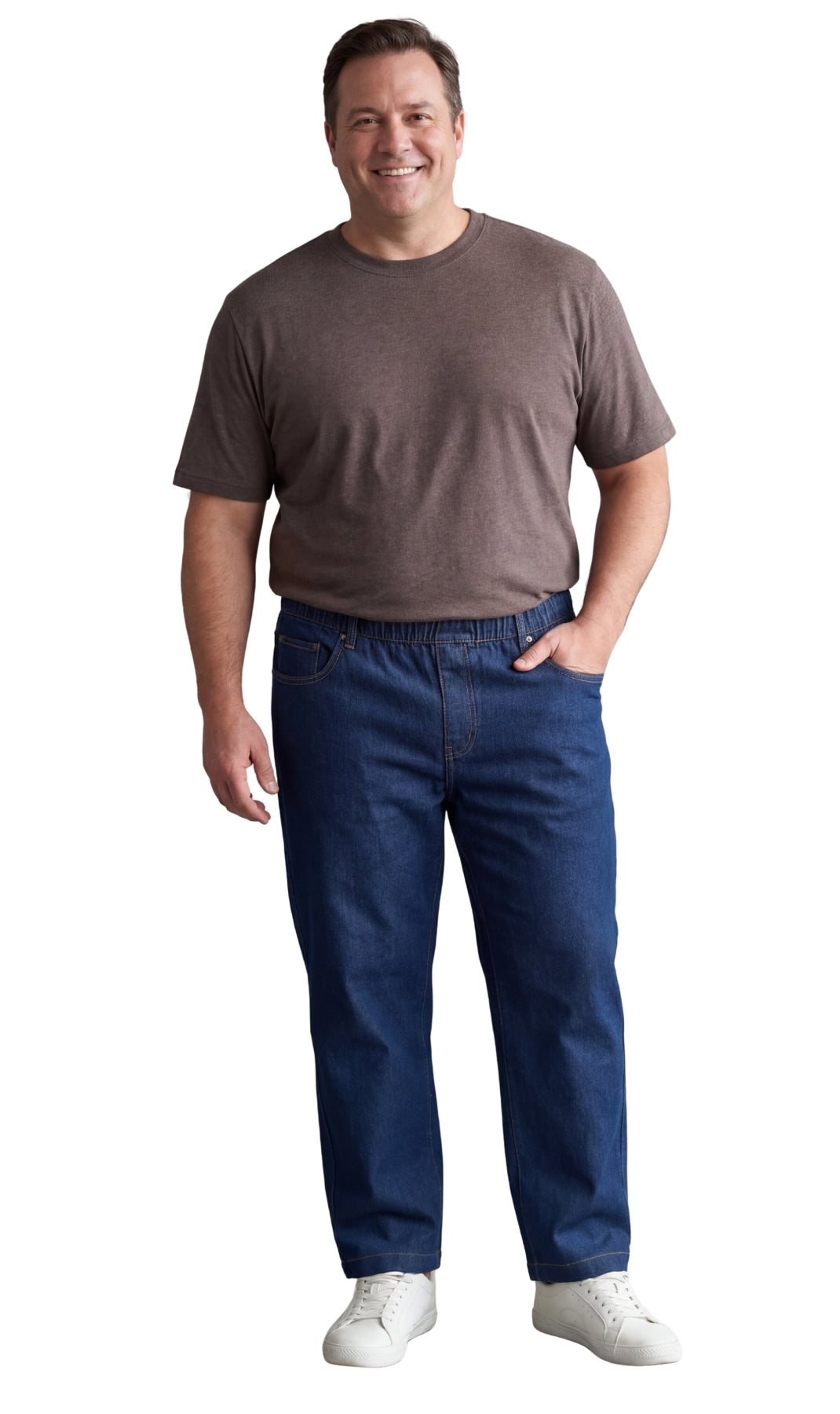 Men’s Lightweight Casual Elastic Waist Pull-On Jeans – Denim & Twill Pants with Easy Fit TURTLE BAY APPAREL