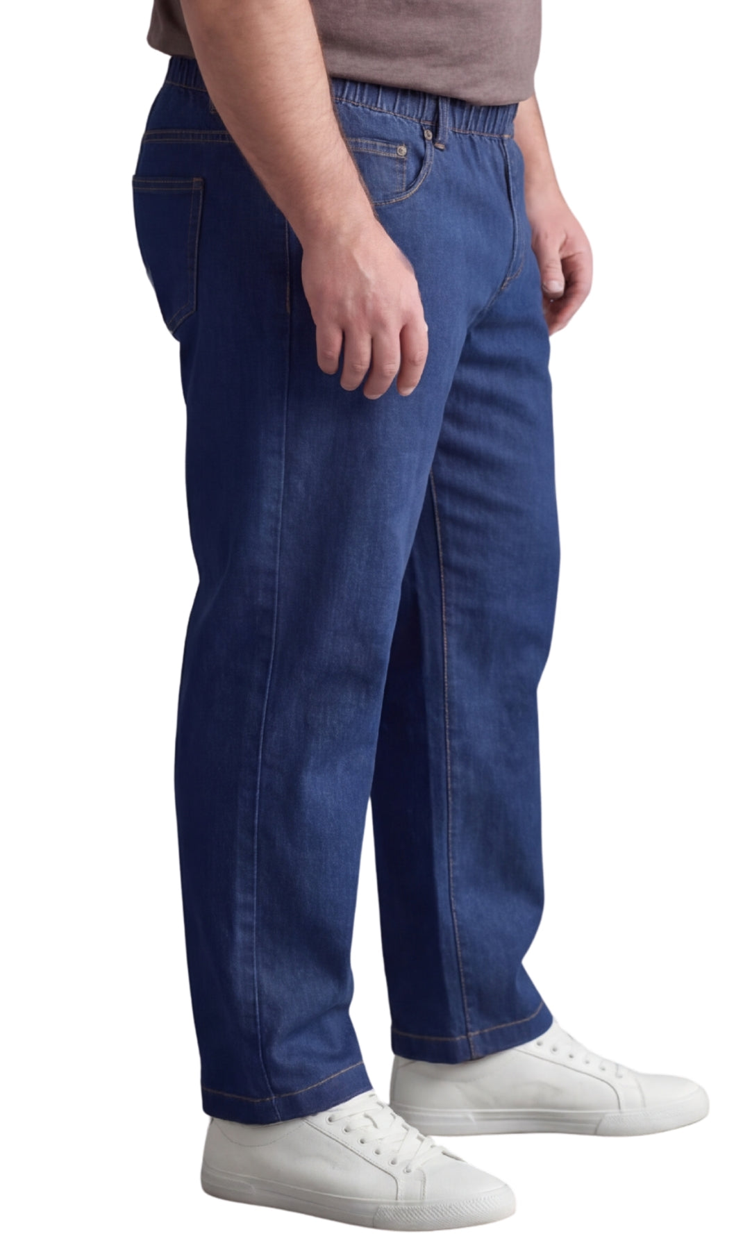 Men’s Lightweight Casual Elastic Waist Pull-On Jeans – Denim & Twill Pants with Easy Fit TURTLE BAY APPAREL