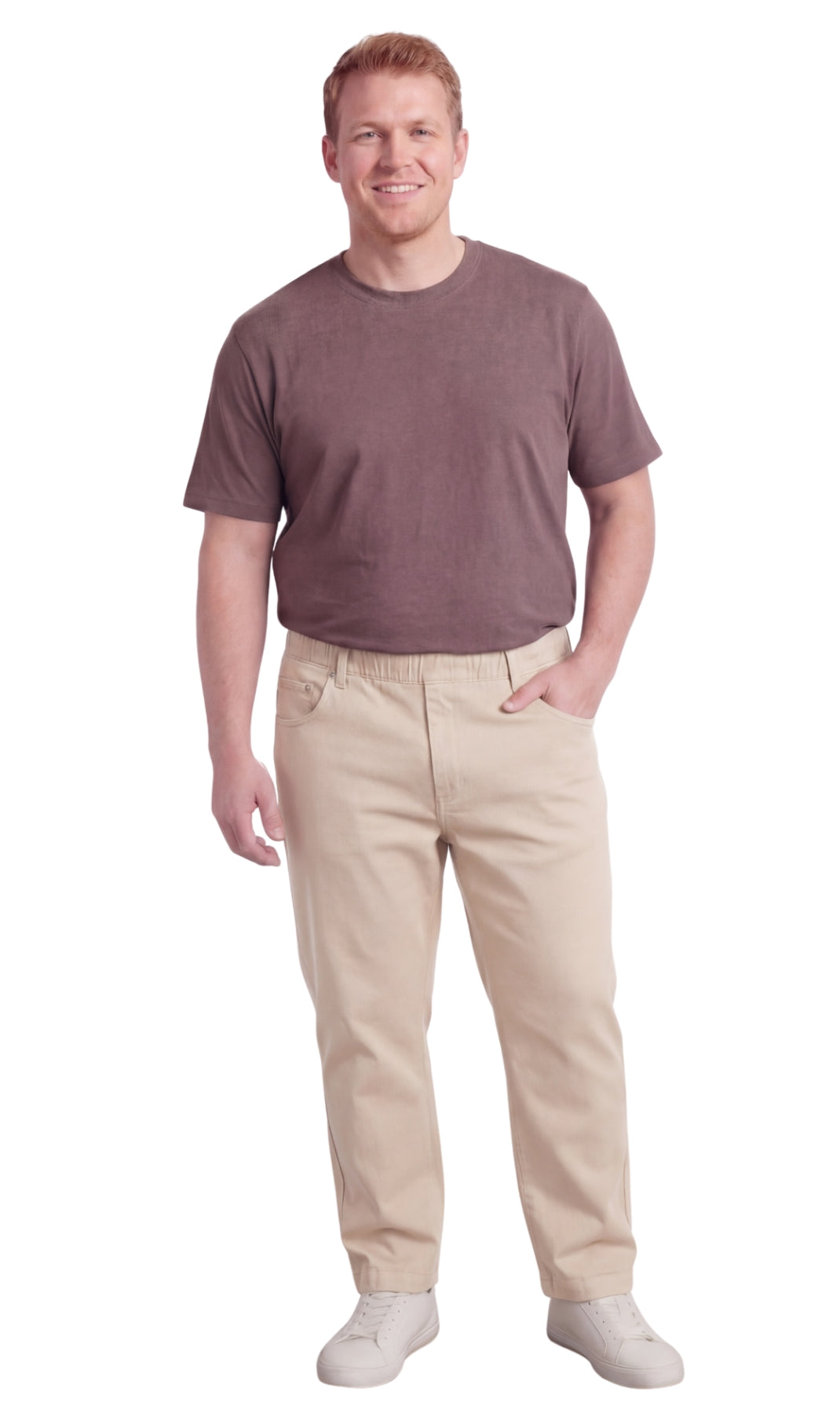 Men’s Lightweight Casual Elastic Waist Pull-On Jeans – Denim & Twill Pants with Easy Fit TURTLE BAY APPAREL