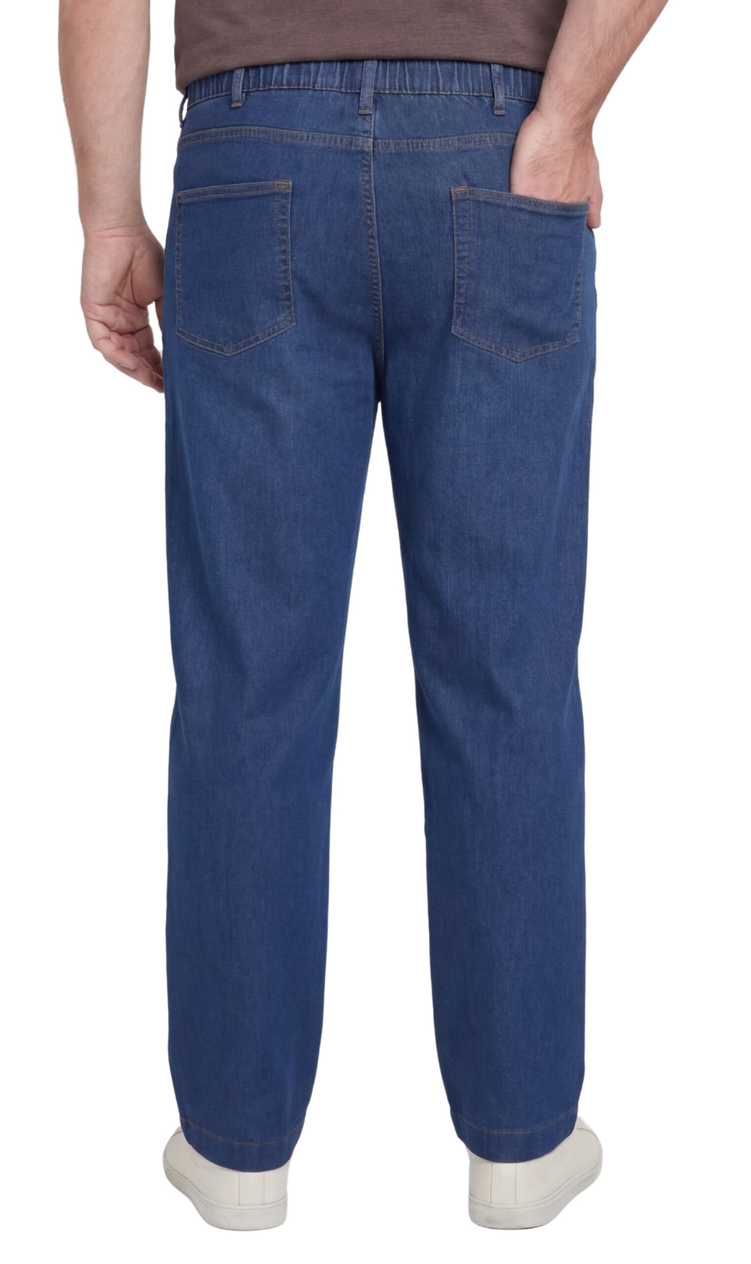 Men’s Lightweight Casual Elastic Waist Pull-On Jeans – Denim & Twill Pants with Easy Fit TURTLE BAY APPAREL