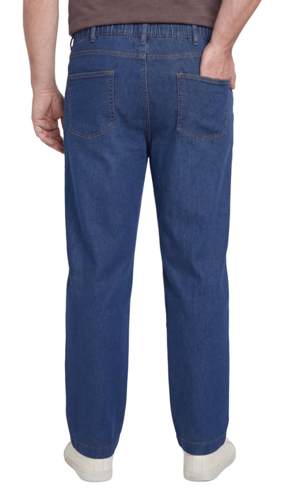 Men’s Lightweight Casual Elastic Waist Pull-On Jeans – Denim & Twill Pants with Easy Fit TURTLE BAY APPAREL