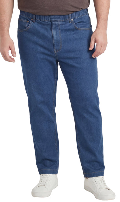 Men’s Lightweight Casual Elastic Waist Pull-On Jeans – Denim & Twill Pants with Easy Fit TURTLE BAY APPAREL