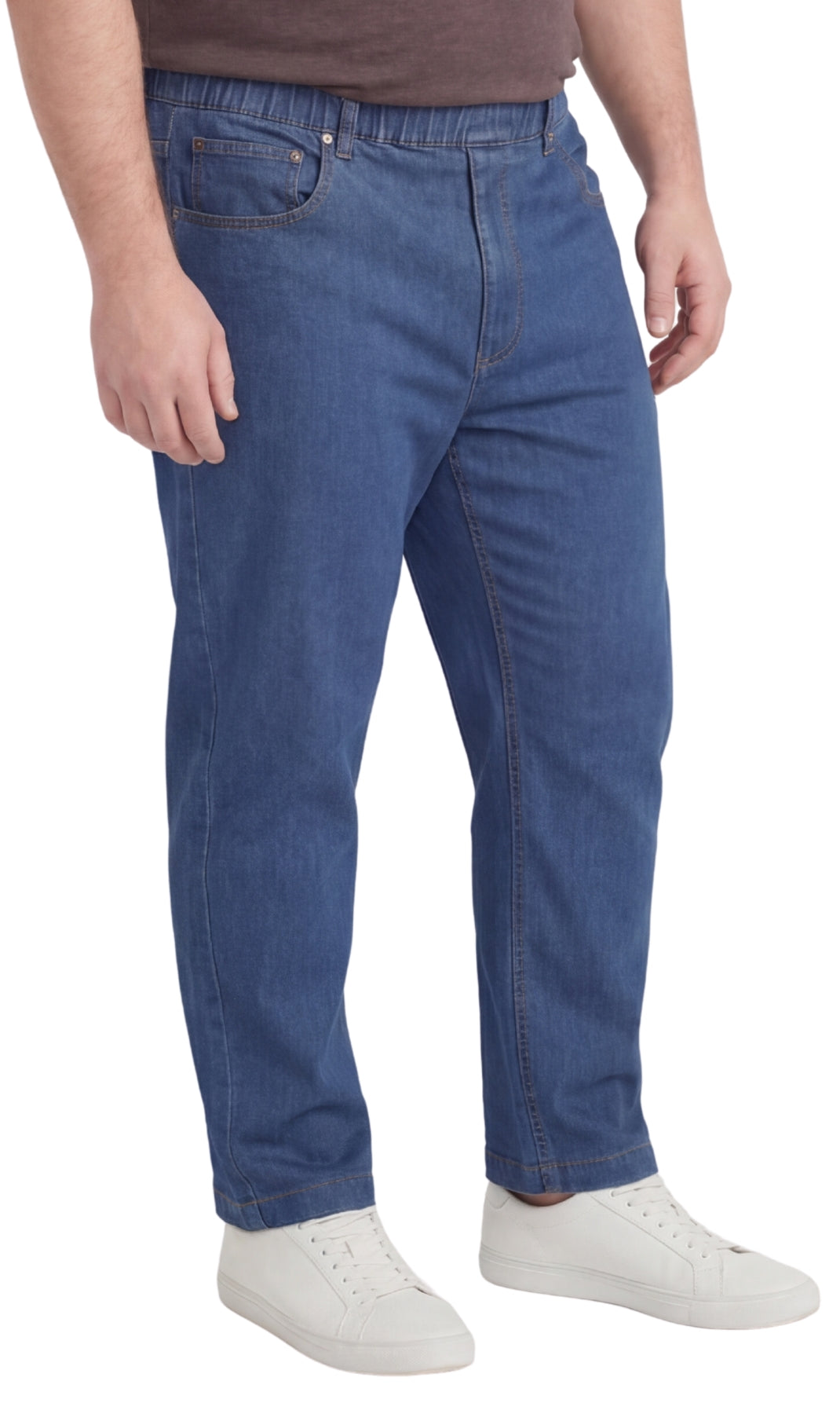Men’s Lightweight Casual Elastic Waist Pull-On Jeans – Denim & Twill Pants with Easy Fit TURTLE BAY APPAREL
