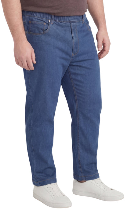 Men’s Lightweight Casual Elastic Waist Pull-On Jeans – Denim & Twill Pants with Easy Fit TURTLE BAY APPAREL