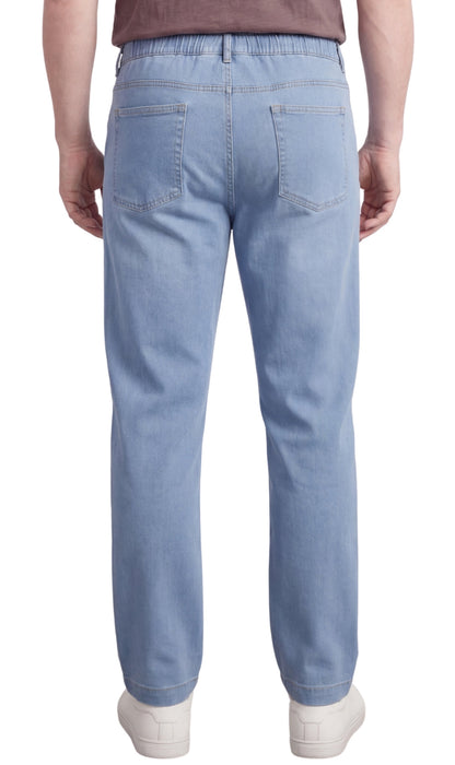 Men’s Lightweight Casual Elastic Waist Pull-On Jeans – Denim & Twill Pants with Easy Fit TURTLE BAY APPAREL