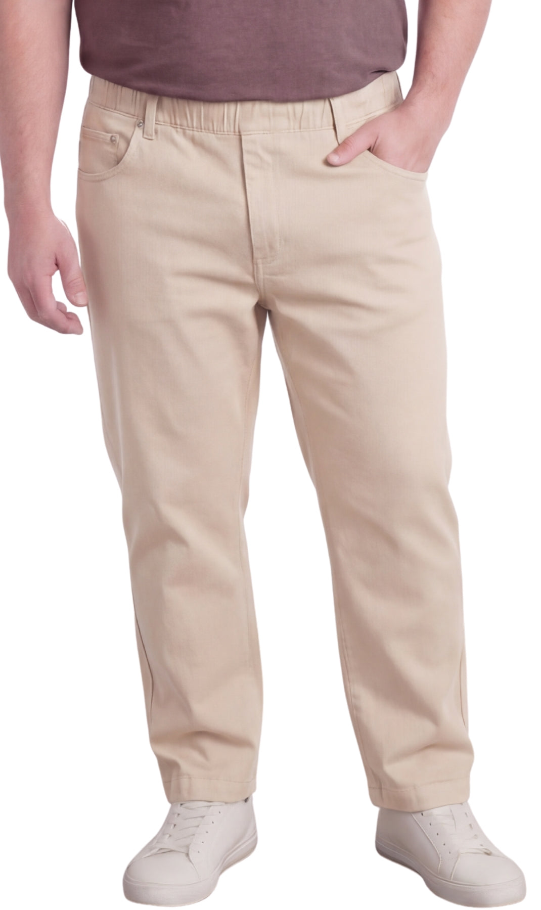Men’s Lightweight Casual Elastic Waist Pull-On Jeans – Denim & Twill Pants with Easy Fit TURTLE BAY APPAREL