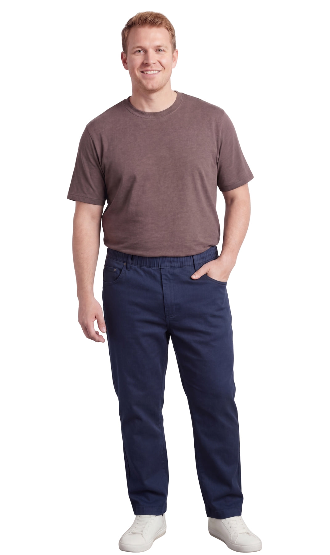 Men’s Lightweight Casual Elastic Waist Pull-On Jeans – Denim & Twill Pants with Easy Fit TURTLE BAY APPAREL