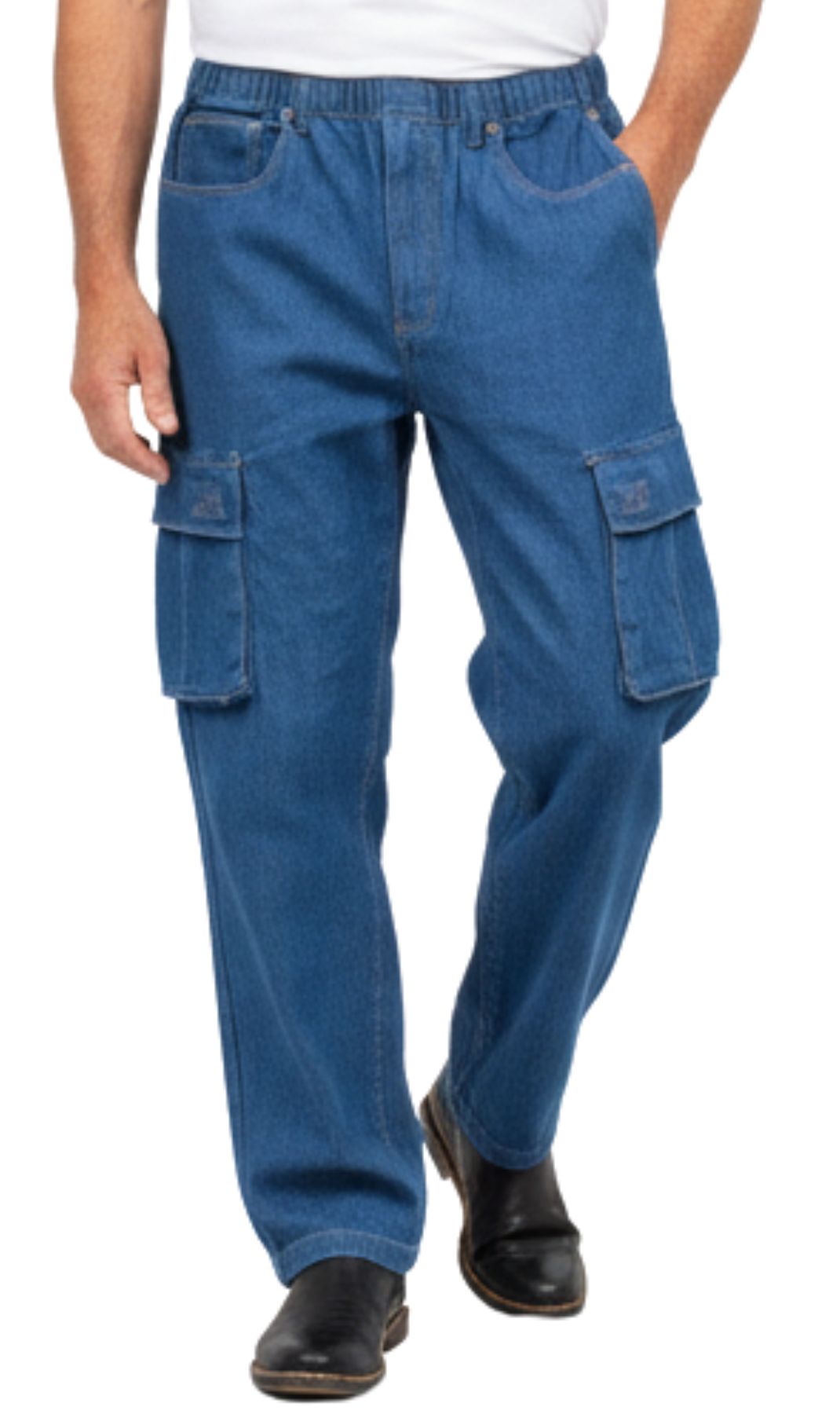 Men's Lightweight Double Cargo Pocket Pull-On Jeans TURTLE BAY APPAREL