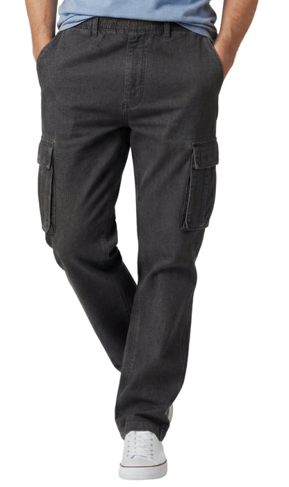 Men's Lightweight Double Cargo Pocket Pull-On Jeans TURTLE BAY APPAREL