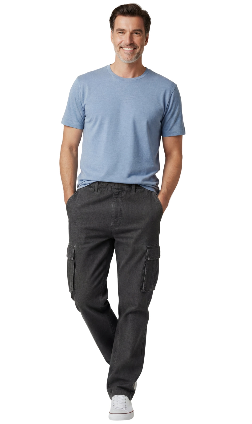 Men's Lightweight Double Cargo Pocket Pull-On Jeans TURTLE BAY APPAREL
