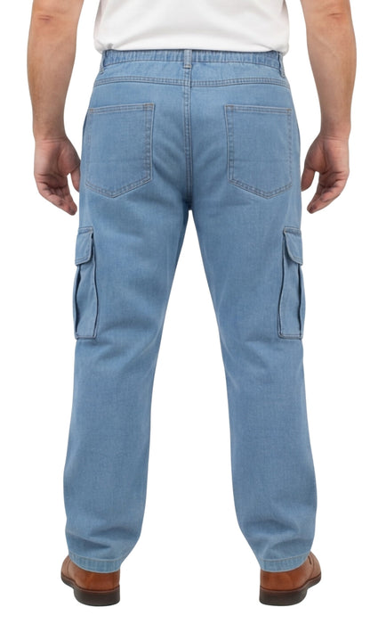 Men's Lightweight Double Cargo Pocket Pull-On Jeans TURTLE BAY APPAREL