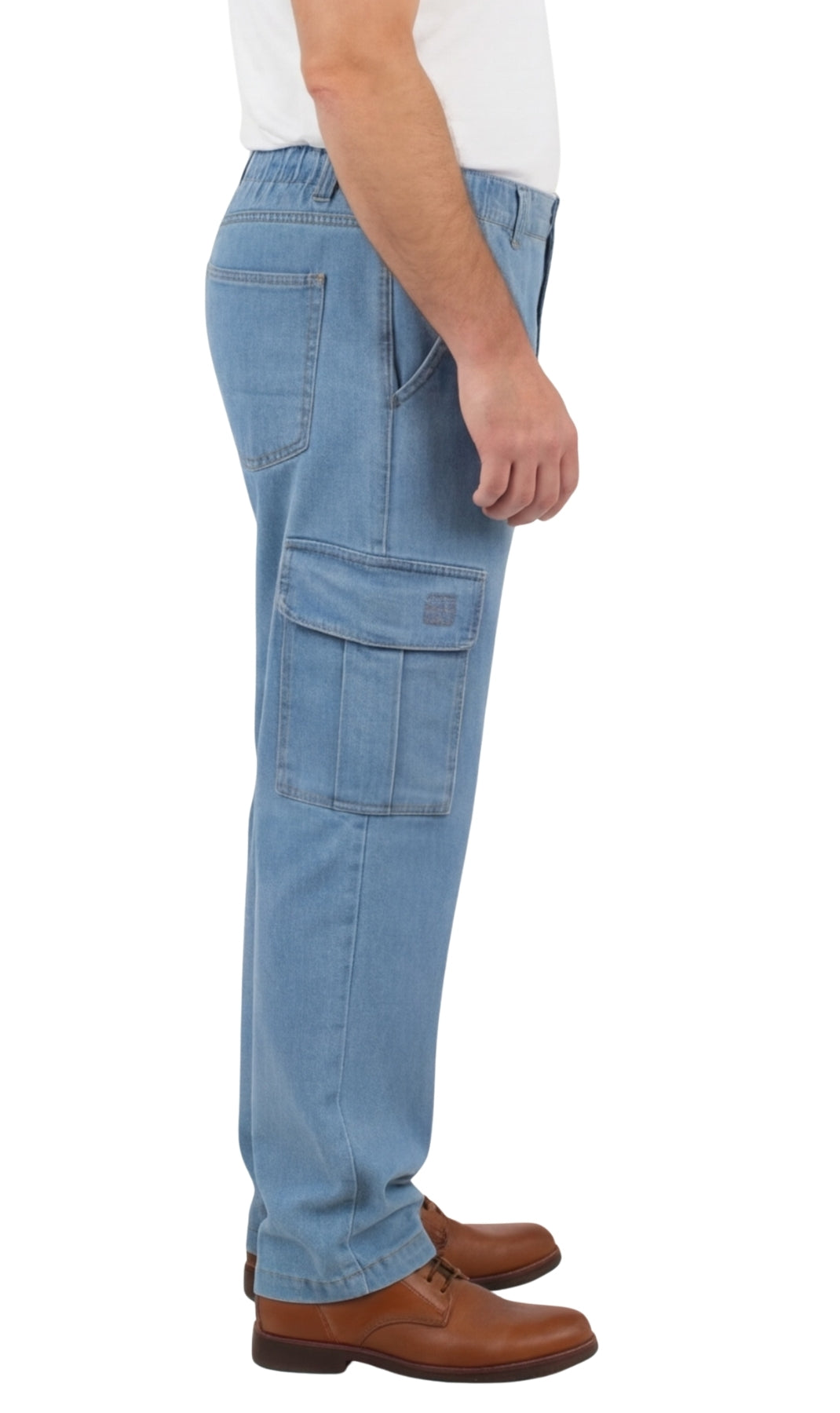 Men's Lightweight Double Cargo Pocket Pull-On Jeans TURTLE BAY APPAREL