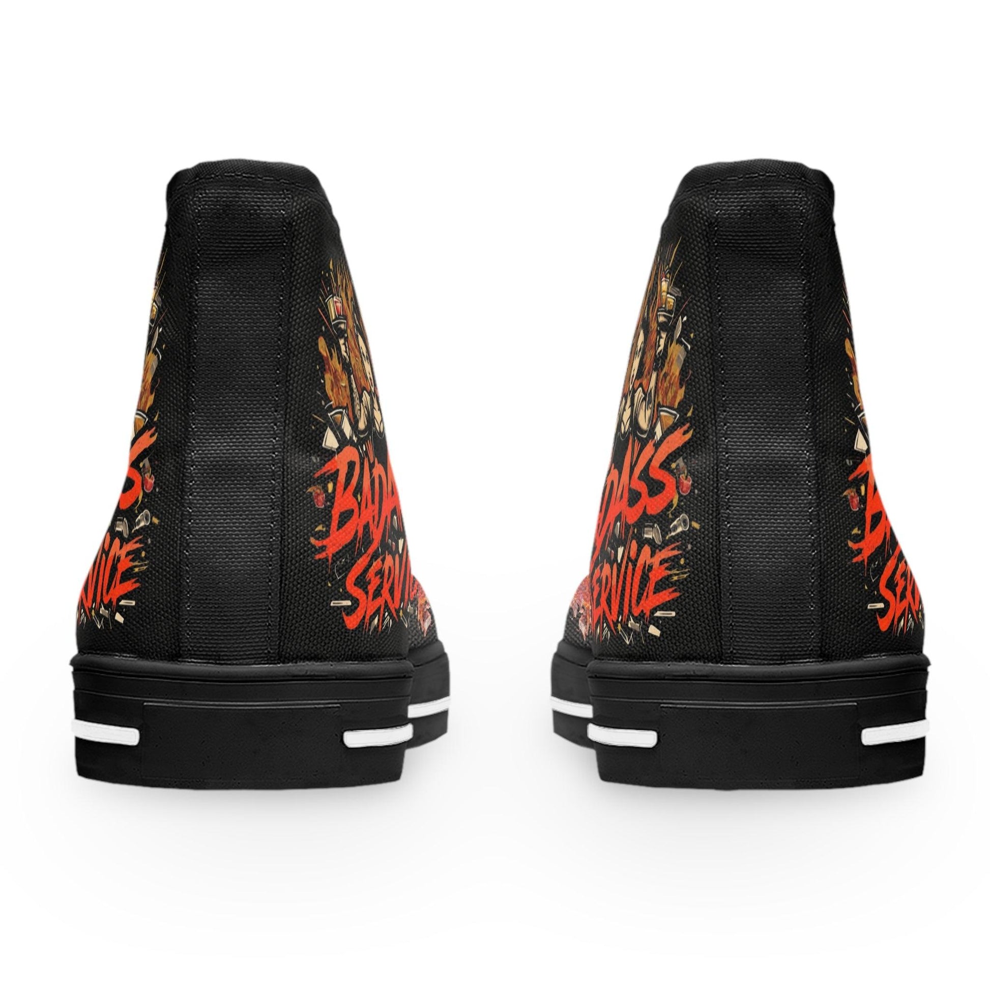 Bad Ass Service Womens Black High Top Sneakers Country in My Heart