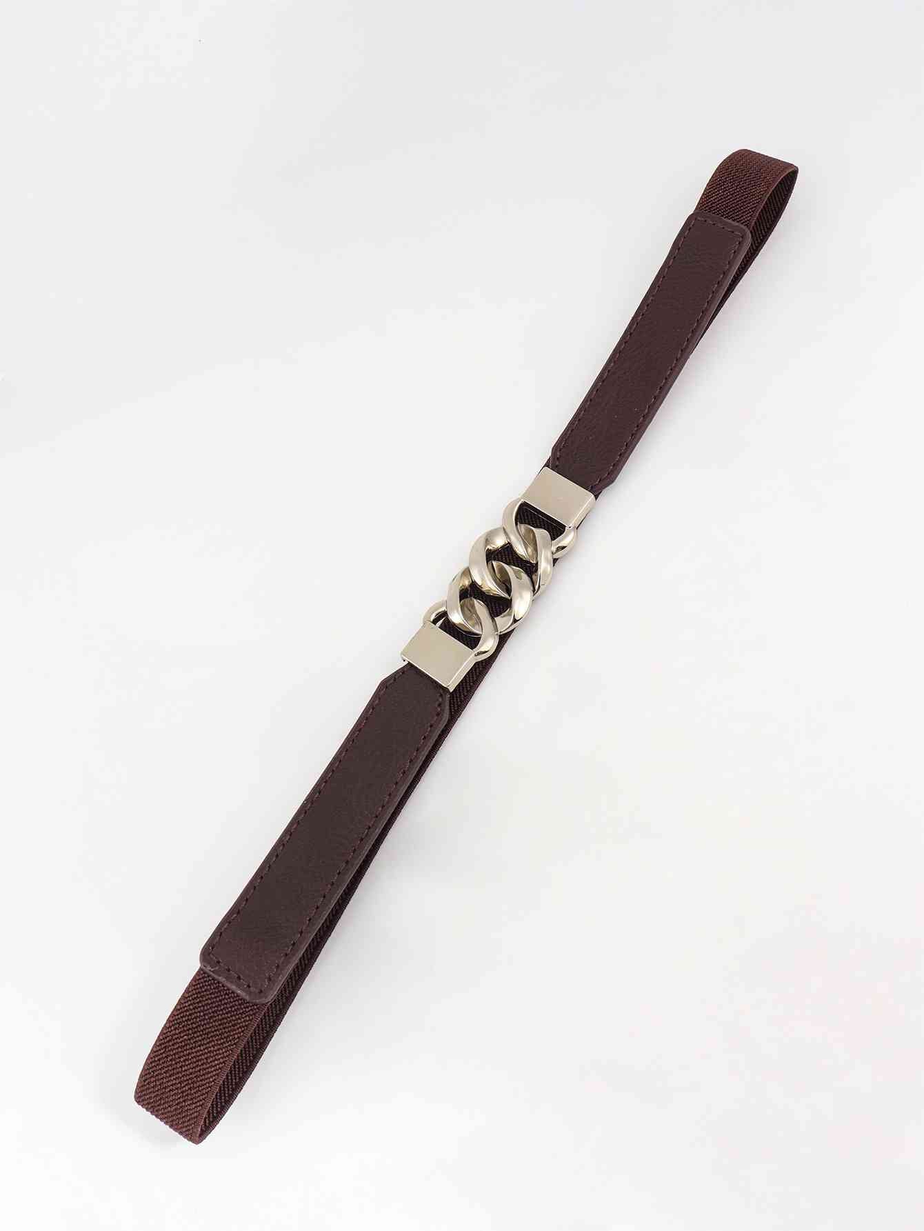 ElegantStyle Zinc Alloy Buckle Elastic PU Belt – Versatile and Stylish Accessory See size chart under “more details” The Fashion Celestial