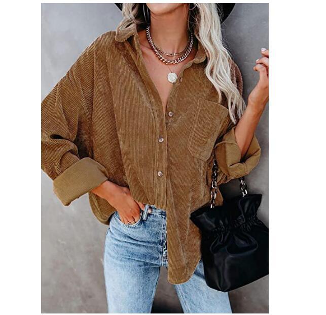 Corduroy Country Chic Shirt – Stylish Single-Breasted Cowgirl Shirt Country in My Heart