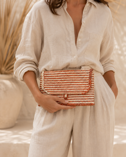 Stripes Rattan Clutch Village Thrive