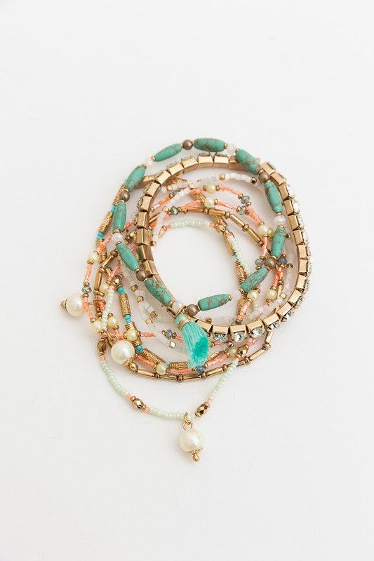 Sweet Pastel Studded Beads Layered Bracelet Shop Style & More | Fresh Looks, Everyday Deals & Free Shipping