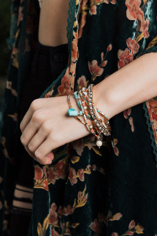 Sweet Pastel Studded Beads Layered Bracelet Shop Style & More | Fresh Looks, Everyday Deals & Free Shipping