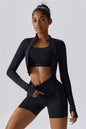 The Eloise Jacket Sports Bra Shorts 3-Piece Set Fitglutes Activewear Gymwear Sportswear & Workout Clothes