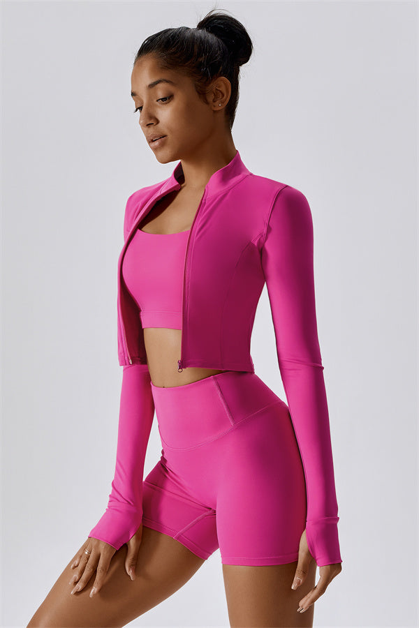 The Eloise Jacket Sports Bra Shorts 3-Piece Set Fitglutes Activewear Gymwear Sportswear & Workout Clothes