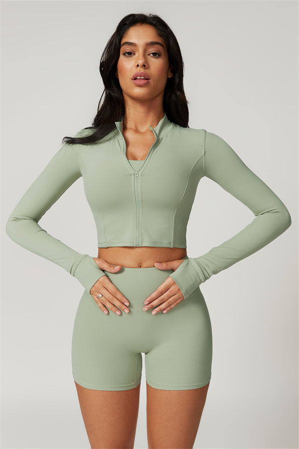 The Eloise Jacket Sports Bra Shorts 3-Piece Set Fitglutes Activewear Gymwear Sportswear & Workout Clothes