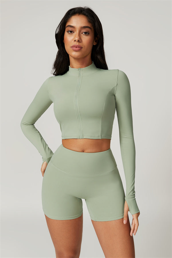 The Eloise Jacket Sports Bra Shorts 3-Piece Set Fitglutes Activewear Gymwear Sportswear & Workout Clothes
