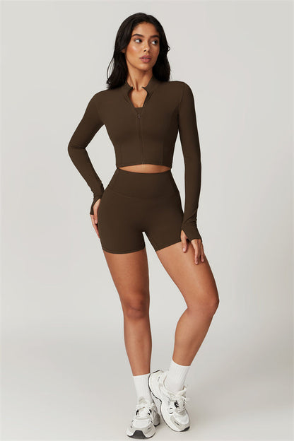 The Eloise Jacket Sports Bra Shorts 3-Piece Set Fitglutes Activewear Gymwear Sportswear & Workout Clothes