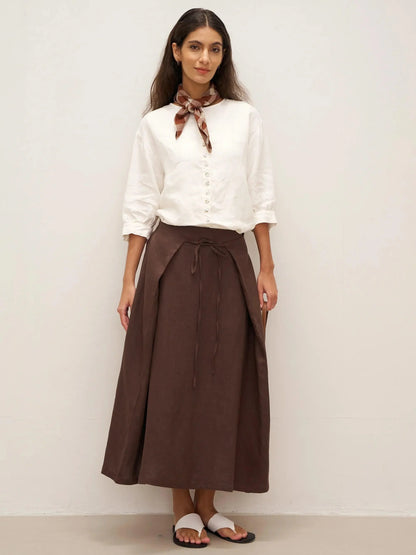 100% Linen Button-Front Drop Shoulder Shirt EASTER LINTICO