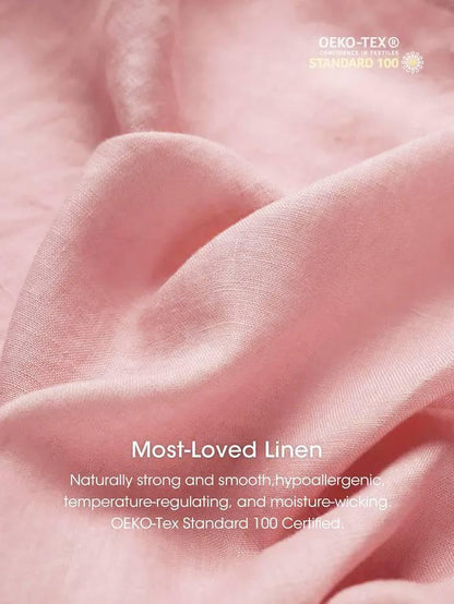 100% Linen Loose Fit Button Waist Gathered Maxi Dress LUNA
