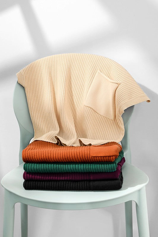 Green Patch Pocket Ribbed Knit Sweater Shop Style & More | Fresh Looks, Everyday Deals & Free Shipping