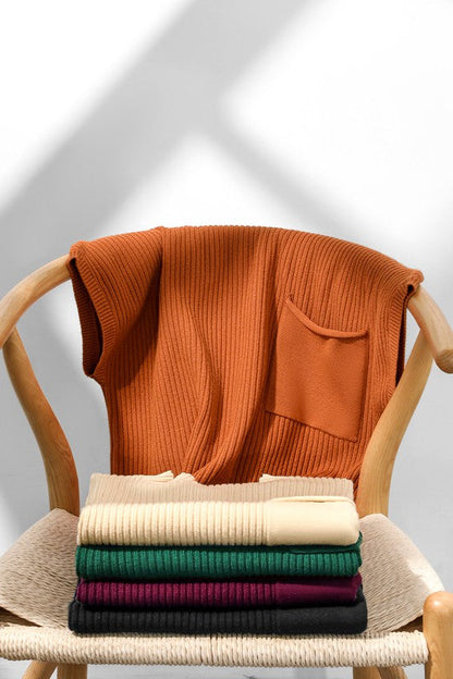 Green Patch Pocket Ribbed Knit Sweater Shop Style & More | Fresh Looks, Everyday Deals & Free Shipping